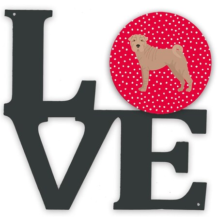 Carolines Treasures 11.5 x 11.75 in. Shar Pei No.2 Love Metal Artwork Wall Decor CK5894WALV